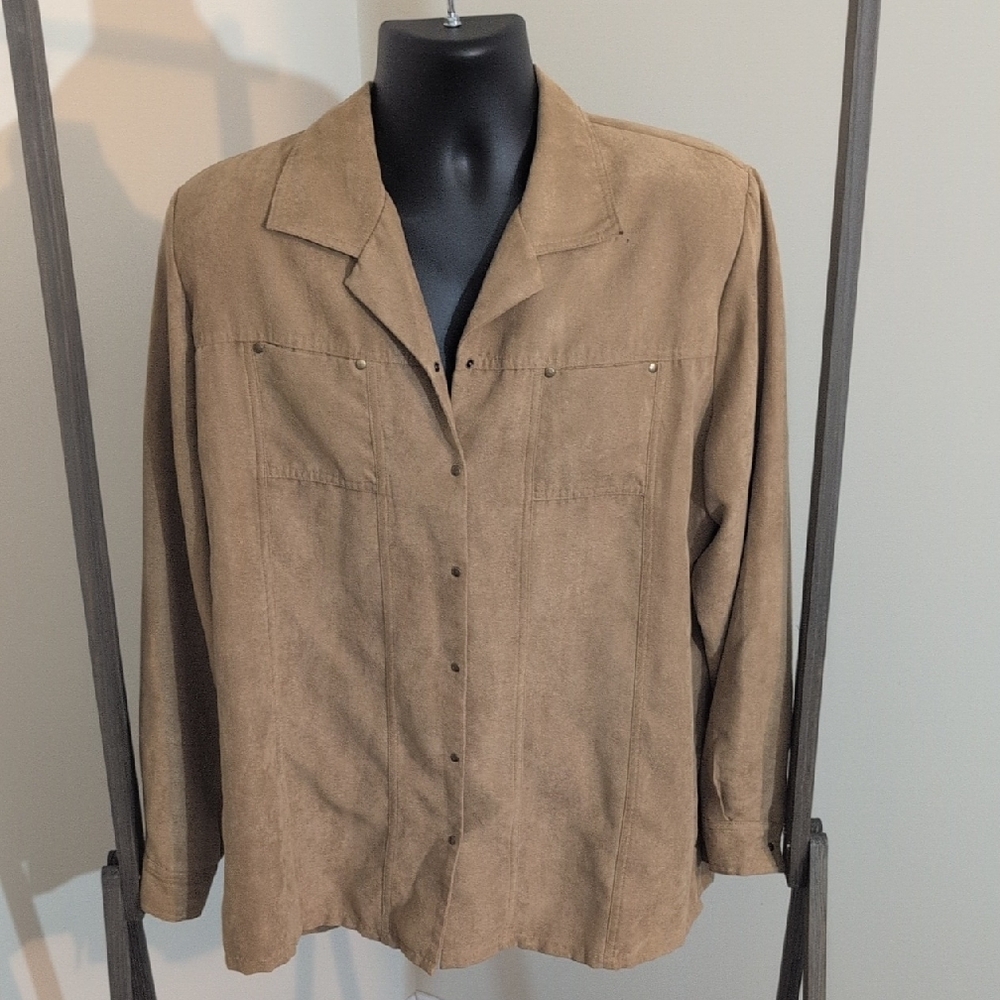 Conviction| Women's Tan Long Sleeve Shirt